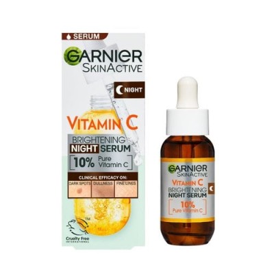 Garnier סרום לילה ויטמין סי Skin Active להענקת זוהר נפח 30 מ”ל