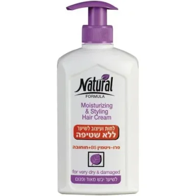 נטורל פורמולה לחות ועיצוב לשיער ללא שטיפה לשיער יבש מאוד ופגום