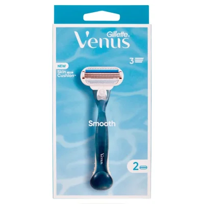 גילט וונוס מכשיר+2סכין Venus Gillette Smooth, 3-Blade Women's