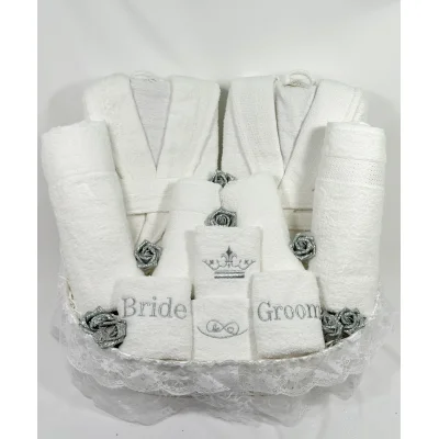 סלסלת כלה חתן יוקרתי למקווה / לחינה צבע כסף (יוקרתי)