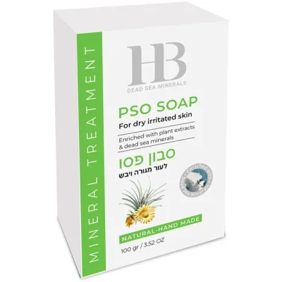 סבון פסוריאזיס מבית HB Dead Sea Minerals תכולה 100 גרם